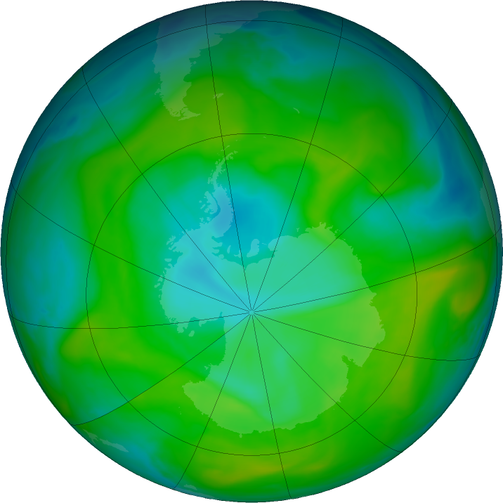 Antarctic ozone map for 14 December 2017